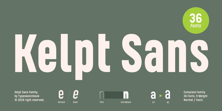 Ejemplo de fuente Kelpt Sans B1 Light